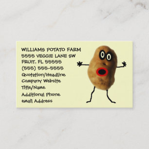 Funny Potato Farmer Advertising Visitkort