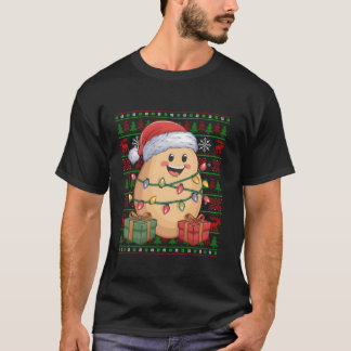 Funny Potato Julafton Ljus Ugly Santa Hat Potato C T Shirt