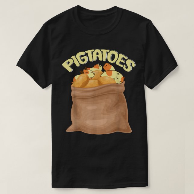Funny Potatoe Guinea Gris T Shirt (Design framsida)