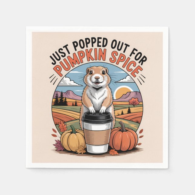 Funny Prairie Dog Fall Pumpkin Spice Humor Pappersservett (Framsidan)