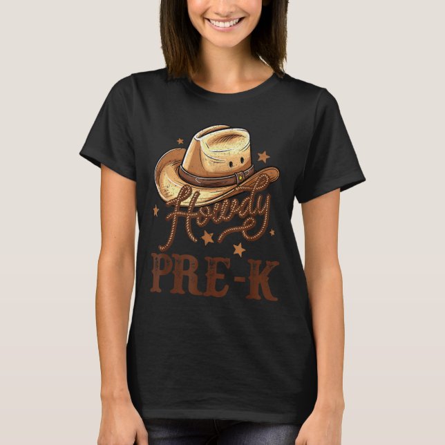Funny Pre K Country Howdy K Pre Western Rodeo Teac T Shirt (Framsida)