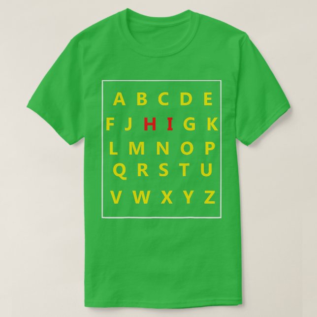 Funny Pre K Kindergarten Hi Alphabet Back To Schoo T Shirt (Design framsida)