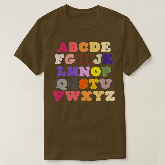 Funny Pre K Kindergarten Hi Alphabet Back To Schoo T Shirt (Design framsida)