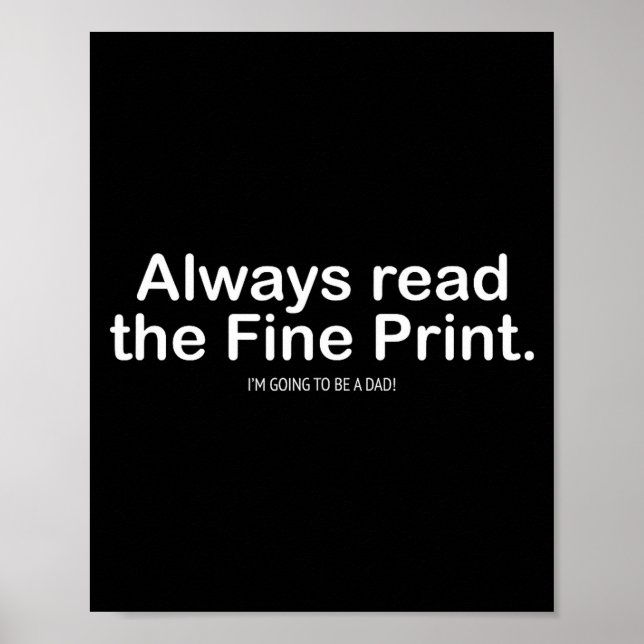 Funny Pregnancy Announcemen For New Dads  Poster (Framsidan)