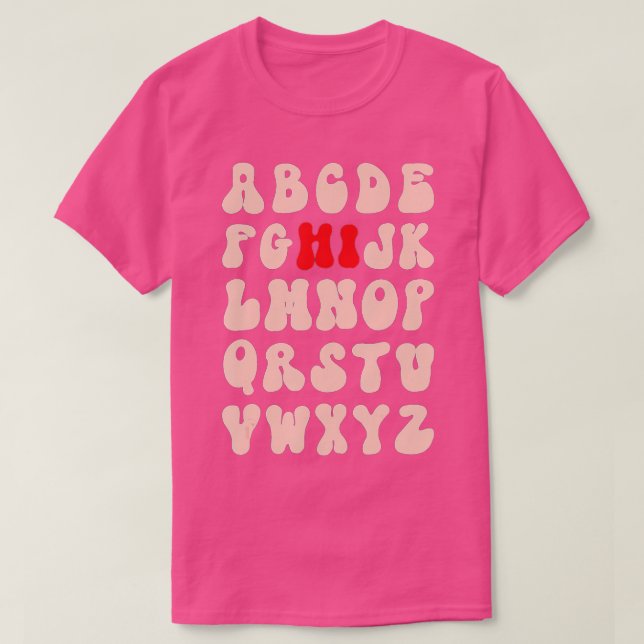 Funny PreK Kindergarten Hi Alphabet Back to school T Shirt (Design framsida)