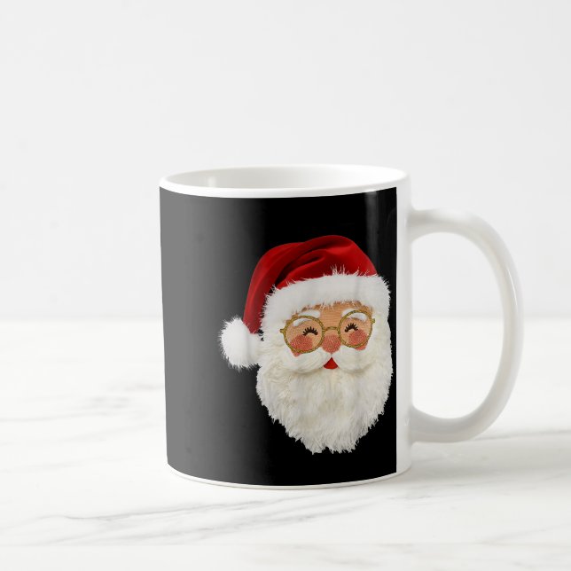 Funny Preppy Realistic Faux Yarn Santa Claus Merry Kaffemugg (Höger)