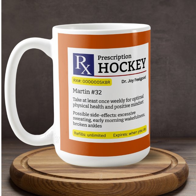 Funny Prescription Hockey Player Mugg (Skapare uppladdad)
