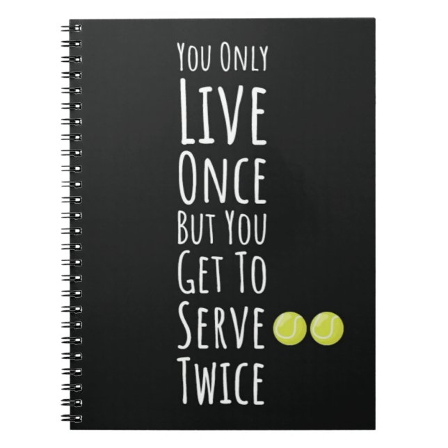 Funny Presenter för tennis Players Typography Spor Anteckningsbok (Framsidan)