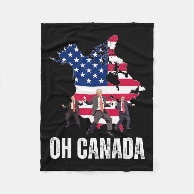Funny president Donald Trump Oh Canada USA Fleecefilt (Framsidan)