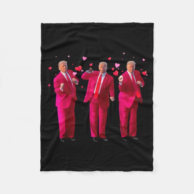 Funny President Trump Dancing Donald Trump Heart V Fleecefilt (Framsidan)