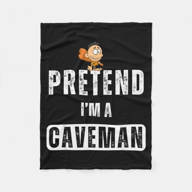 Funny Pretend I'm A Caveman Costume Halloween Easy Fleecefilt (Framsidan)