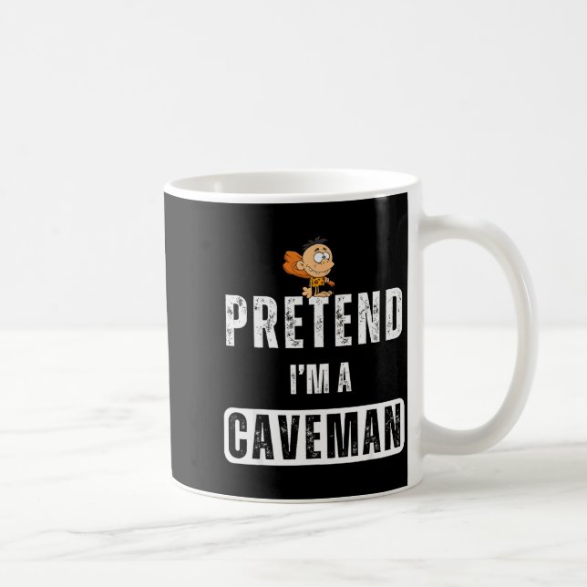 Funny Pretend I'm A Caveman Costume Halloween Easy Kaffemugg (Höger)