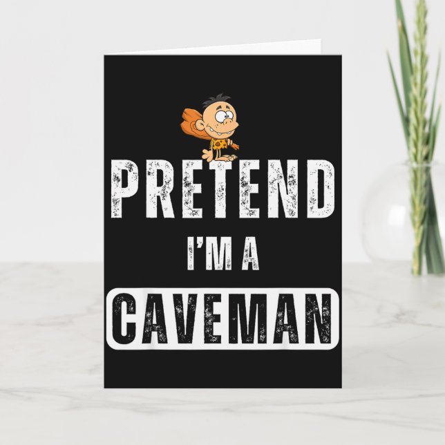 Funny Pretend I'm A Caveman Costume Halloween Easy Kort (Framsida)
