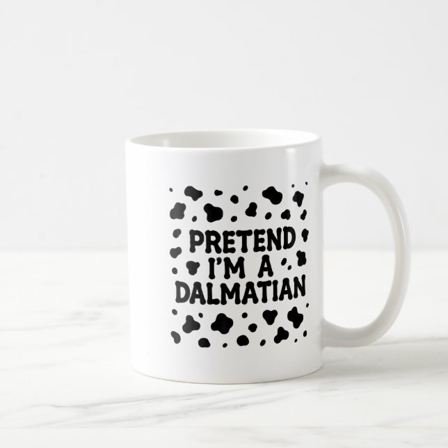 Funny Pretend I'm A Dalmatian Dog Lazy Halloween D Kaffemugg (Höger)