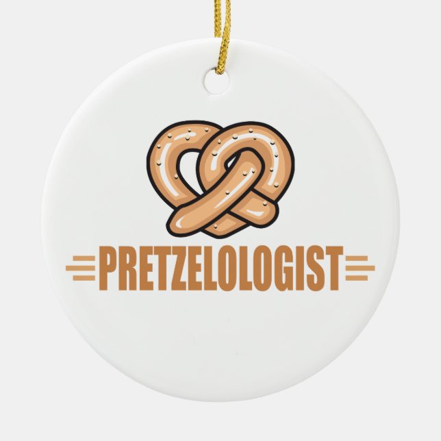 Funny Pretzel Älskare Julgransprydnad Keramik (Framsidan)