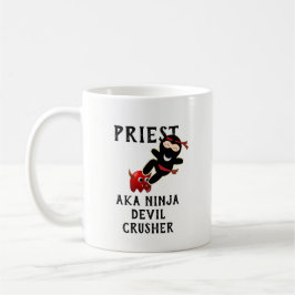 Funny Priest Gift AKA Ninja Djävulen Crusher Kaffemugg