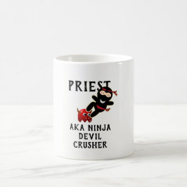 Funny Priest Gift AKA Ninja Djävulen Crusher Kaffemugg