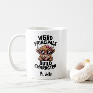 Funny Principal “Weird Principals Build Character" Kaffemugg