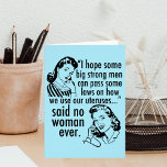 Funny Pro Chock Feminist Women Birthday Card Hälsningskort<br><div class="desc">Ett lustigt feministiskt födelsedagskort med söt vintage kvinnor med hårstilar: Jag hoppas att ett stort starkt manar kan stifta lagar om hur vi ska använda våra livmoder... Ingen kvinna nånsin. Kvinnors höger visas i en valvänlig humor-politisk tecknad för människor som vill behålla abort säkert och lagligt. Stödja Roe mot Wade...</div>