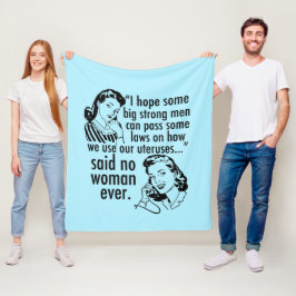 Funny Pro Choice Retro Feminist Tecknad Fleecefilt