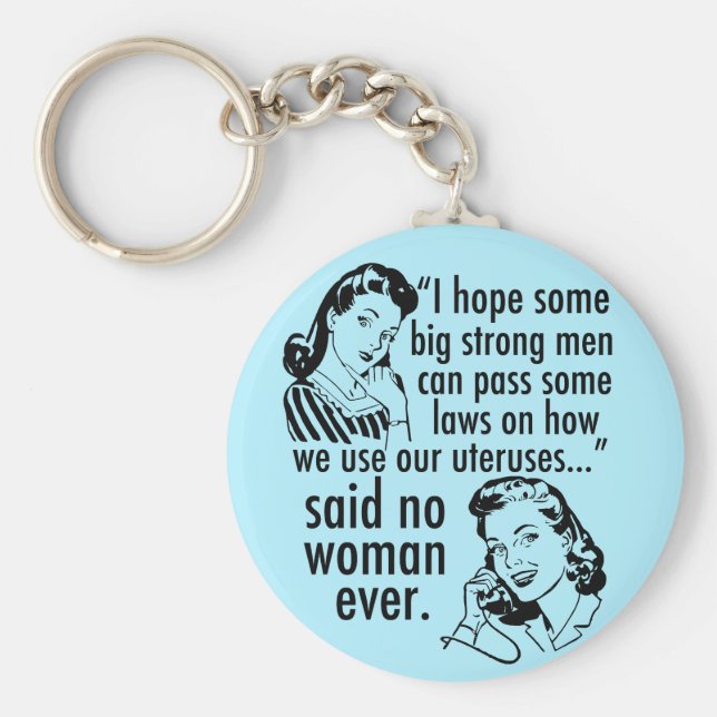 Funny Pro Choice Retro Feminist Tecknad Nyckelring (Framsidan)