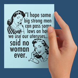 Funny Pro Choice Retro Feminist Tecknad Vykort