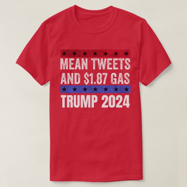Funny Pro Trump 0-Elak-tweets och 8-gas T Shirt (Design framsida)