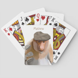 Funny Proboscis Monkey Golf Älskare Casinokort