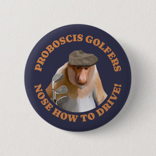 Funny Proboscis Monkey Golf Älskare Knapp