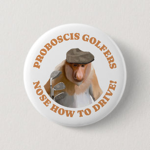 Funny Proboscis Monkey Golf Älskare Knapp