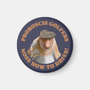 Funny Proboscis Monkey Golf Älskare Magnet