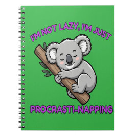Funny Procrastination Koala för Anteckningsbok