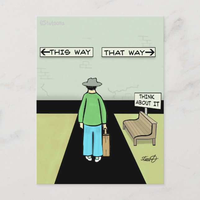 Funny Procrastination Tecknad Vykort (Framsida)