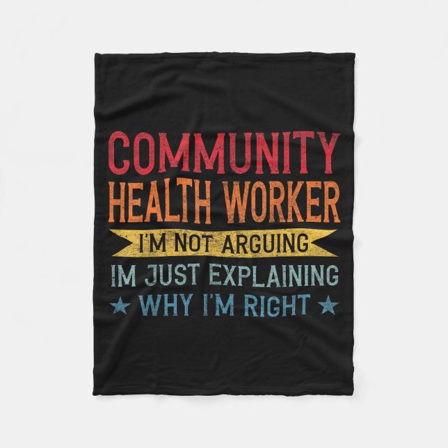 Funny Profession Quote Community Health Worker  Fleecefilt (Framsidan)