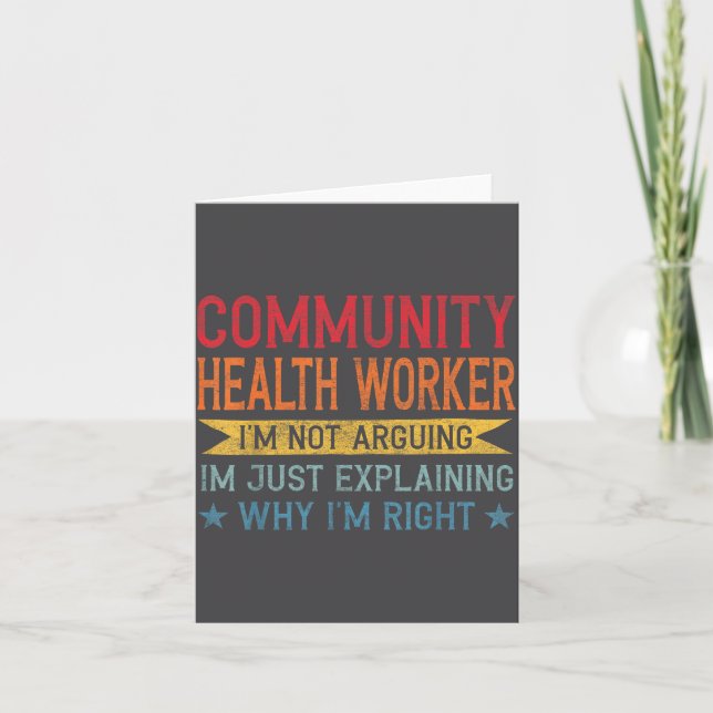 Funny Profession Quote Community Health Worker  Kort (Framsida)