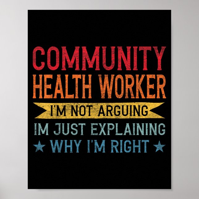 Funny Profession Quote Community Health Worker  Poster (Framsidan)