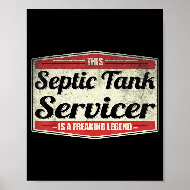Funny Profession Quote Vintage Septic Tank Service Poster (Framsidan)