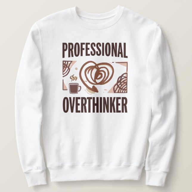 Funny "Professional Overthinker" Quote Lång Ärmad Tröja (Design framsida)