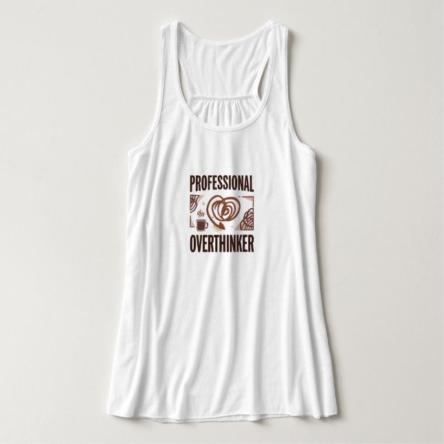Funny "Professional Overthinker" Quote Linne Med Racerback (Design framsida)