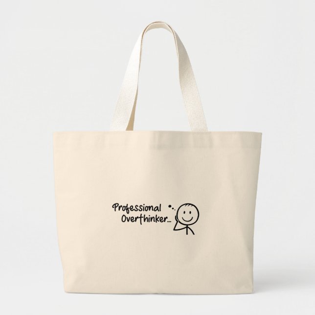 Funny Professional Overthinker Tote Bag Jumbo Tygkasse (Framsidan)