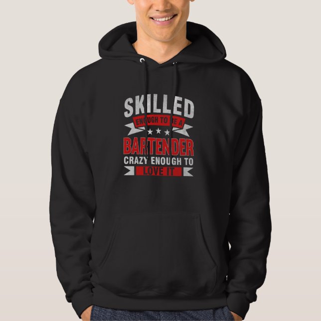 Funny professionell offert Skilled Bartender Hoodie (Framsida)
