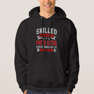 Funny professionell offertskickad fotoredigerare hoodie
