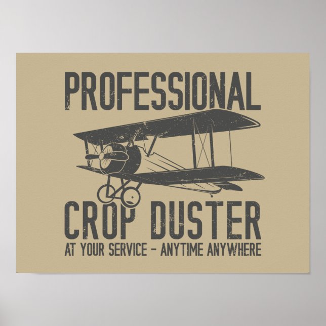 Funny Professionell Skörd Duster Fart Joke Gift Poster (Framsidan)