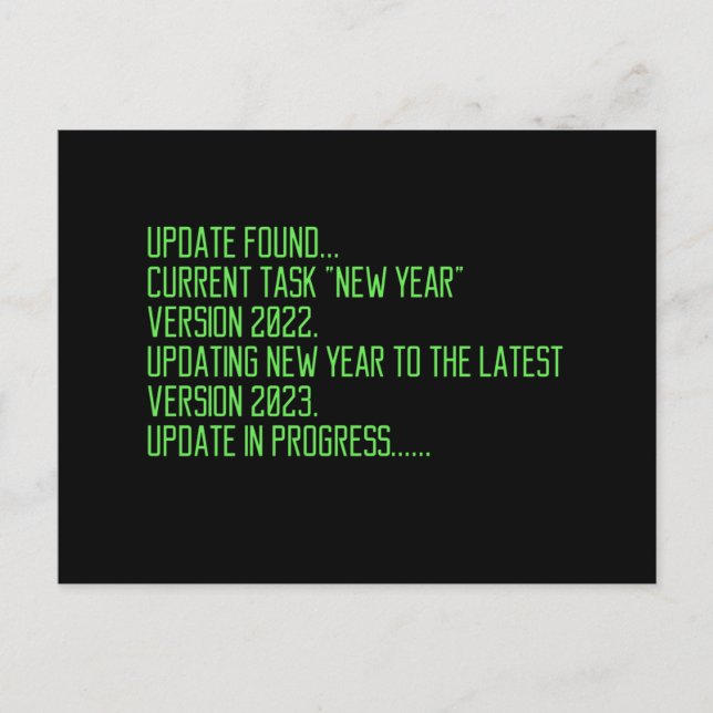 funny programing 2023 new year saying helg vykort (Framsida)