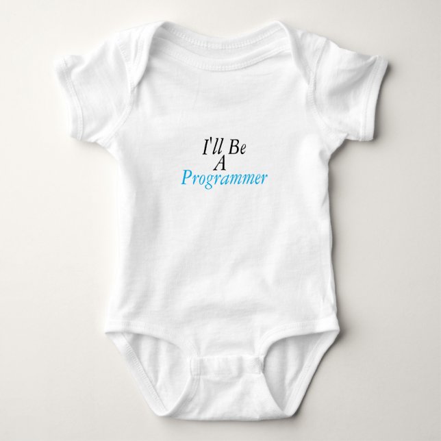 Funny Programmer Baby Bodydräp Infant 1 Biet T Shirt (Framsida)