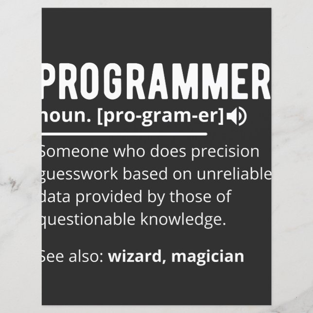 Funny Programmer Code Developer Meaning Definition (Framsida)