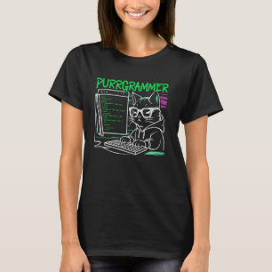 Funny Programmer Coder Computer Programming Cat Lo T Shirt