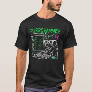 Funny Programmer Coder Computer Programming Cat Lo T Shirt