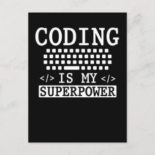 Funny Programmer Computer Science Coder Vykort