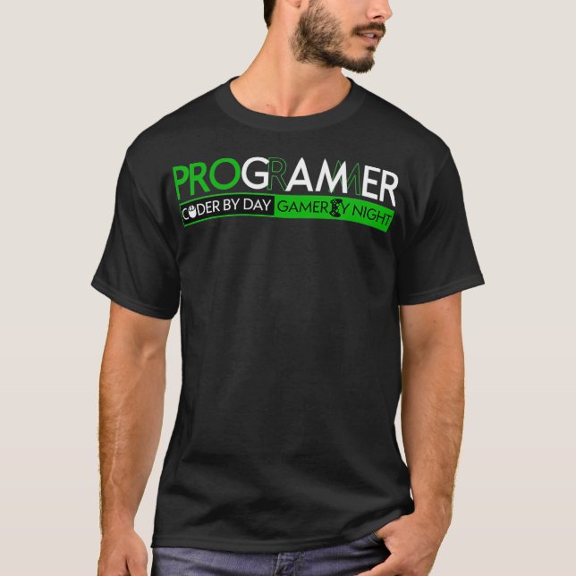 Funny PROGRAMMER Gamer and Coder Computer Geek for T Shirt (Framsida)